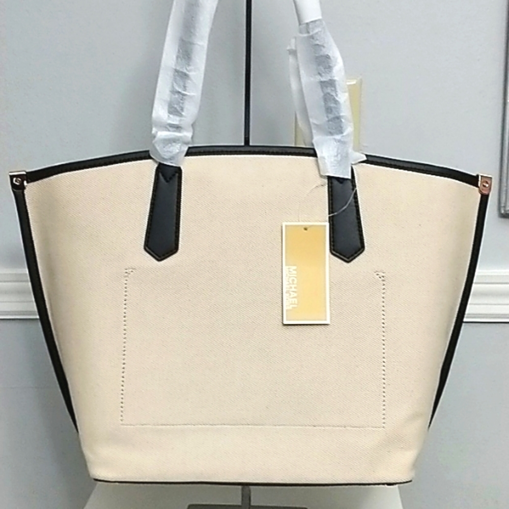 Michael Kors Jane Canvas Natural  Tote Bag - Picture 6 of 10